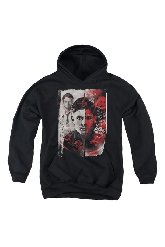 Dean Winchester Demon Youth Kids Boy/Girls Pull-Over Hoodie, Black, Medium