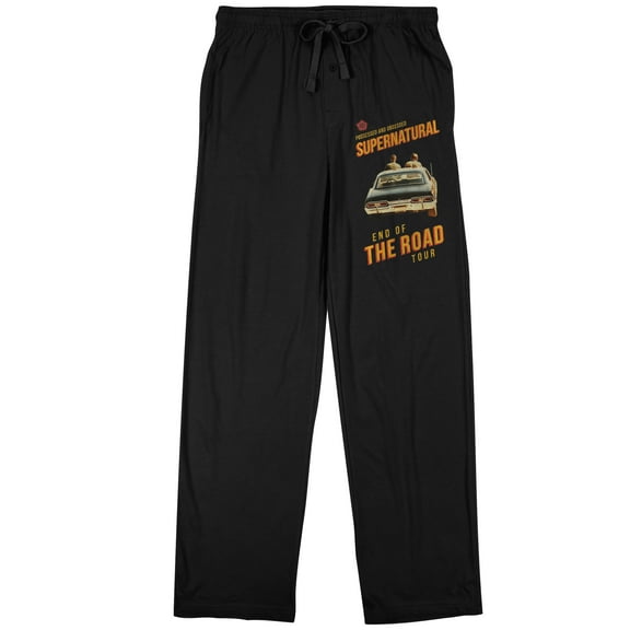 Supernatural End of the Road Tour Men's Black Drawstring Sleep Pajama Pants-XL