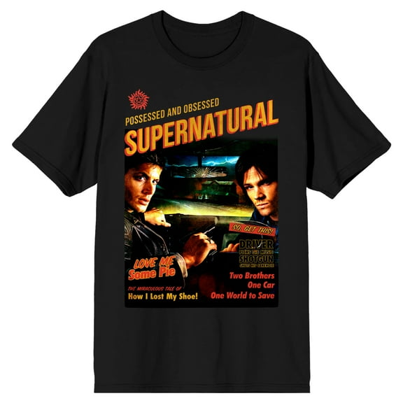 Supernatural End of the Road Tour Men's Black Short Sleeve Crew Neck Tee-Medium