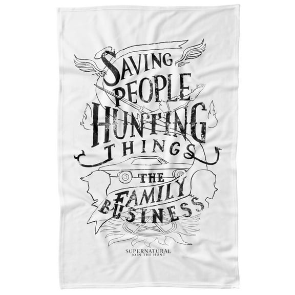 Supernatural Family Business Fleece Blanket 36' x 58'