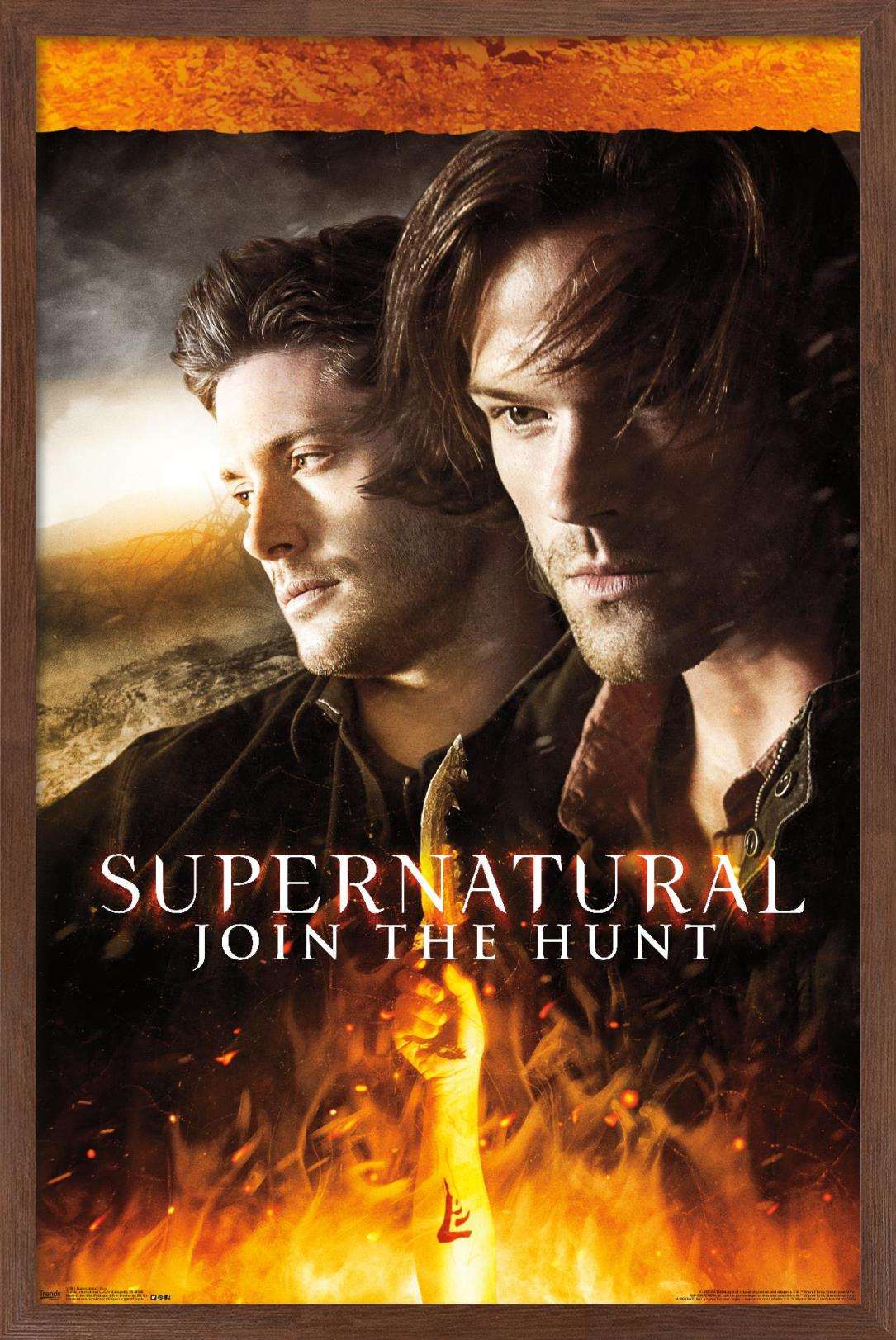 Supernatural - Fire Wall Poster, 14.725" x 22.375", Framed
