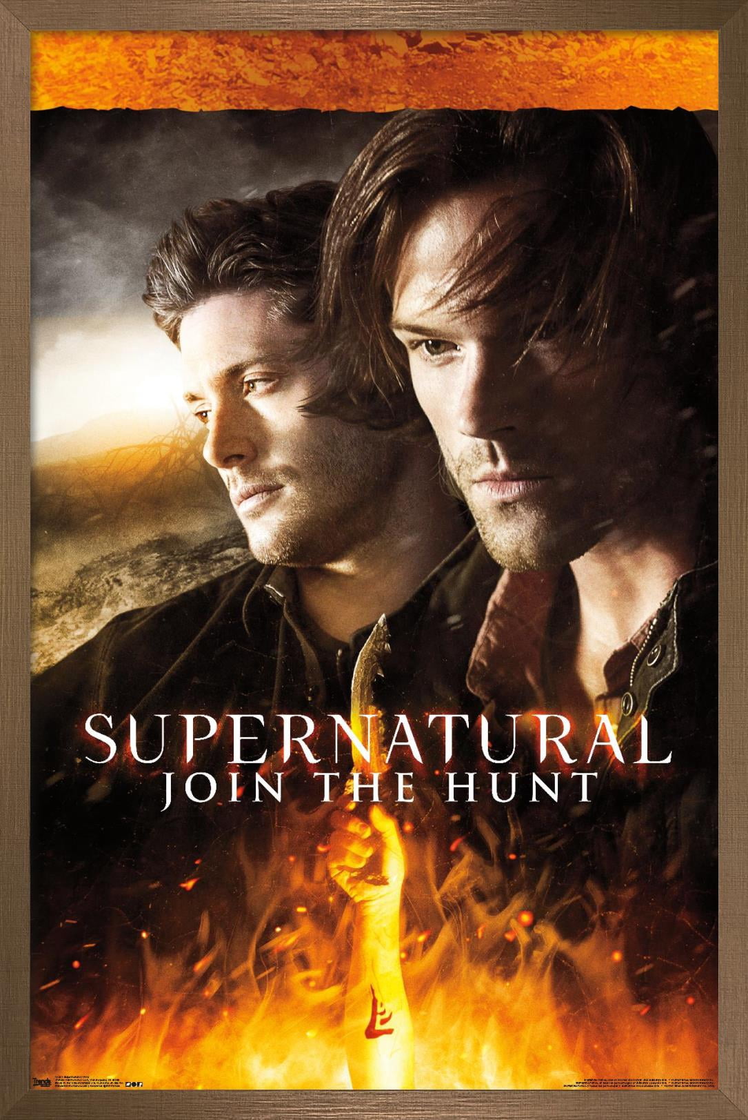 Supernatural - Fire Wall Poster, 14.725" x 22.375", Framed