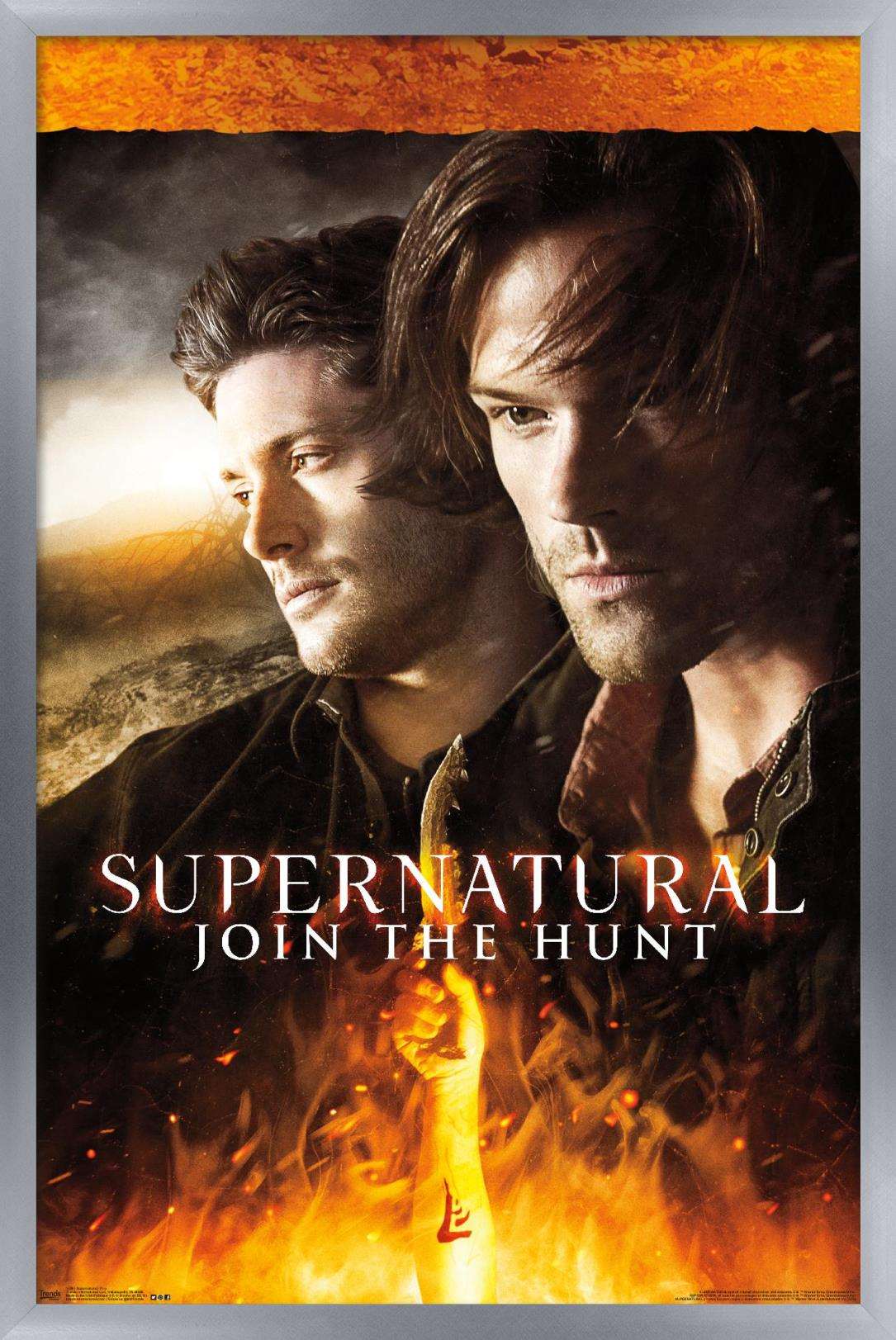 Supernatural - Fire Wall Poster, 14.725" x 22.375", Framed