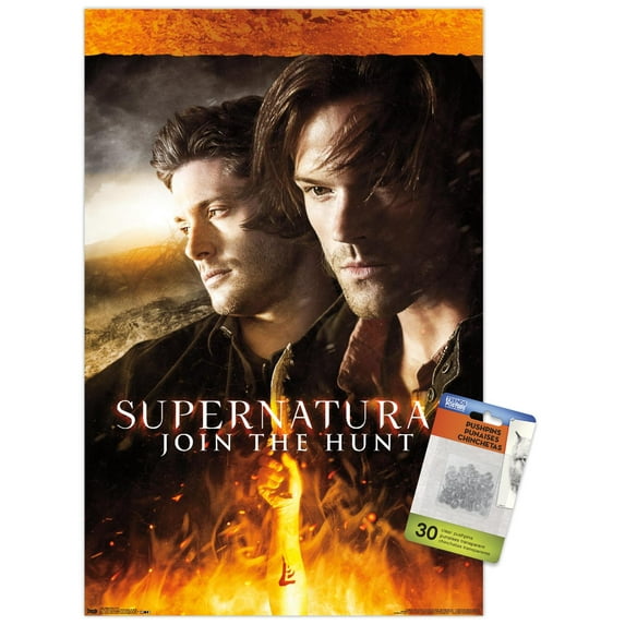 Supernatural - Fire Wall Poster with Push Pins, 14.725" x 22.375"