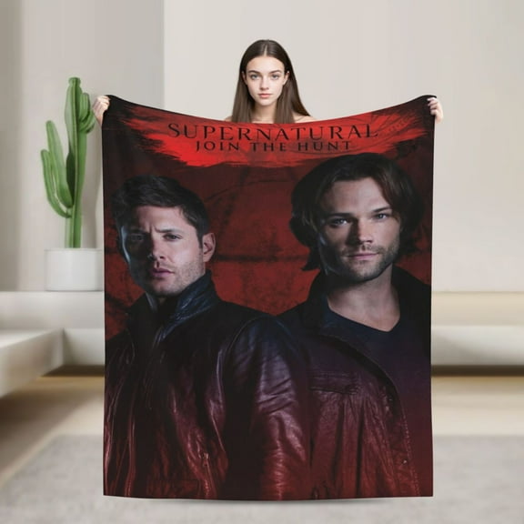 Supernatural Flannel Blanket Funny Ultra-Soft Micro Warm Throw Blanket For Boys Girls Young Adults, Warm Flannel Blanket For Living Room Bedroom Couch Bed 50"X40"