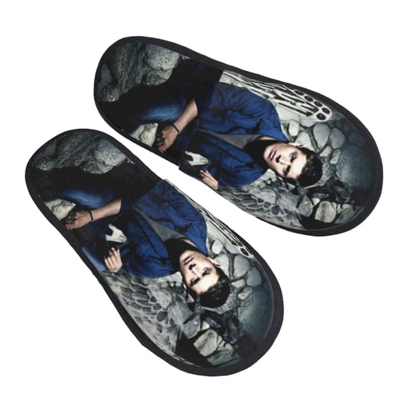 Supernatural Furry Slippers For Men Women Fuzzy House Slippers Winter Anti-Slip Indoor And Outdoor Slip On Shoes Medium
