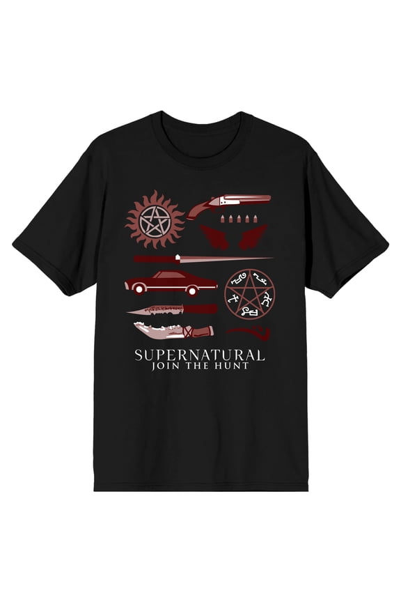 Supernatural Hunters Arsenal Men's Black T-shirt-4XL