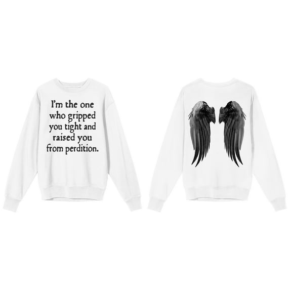 Supernatural I Raised You From Perdition Junior's White Long Sleeve Shirt-X-Large
