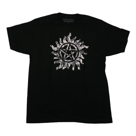 Supernatural Mens T-Shirt - Join the Hunt Pentagram Embedded Characters (Medium)