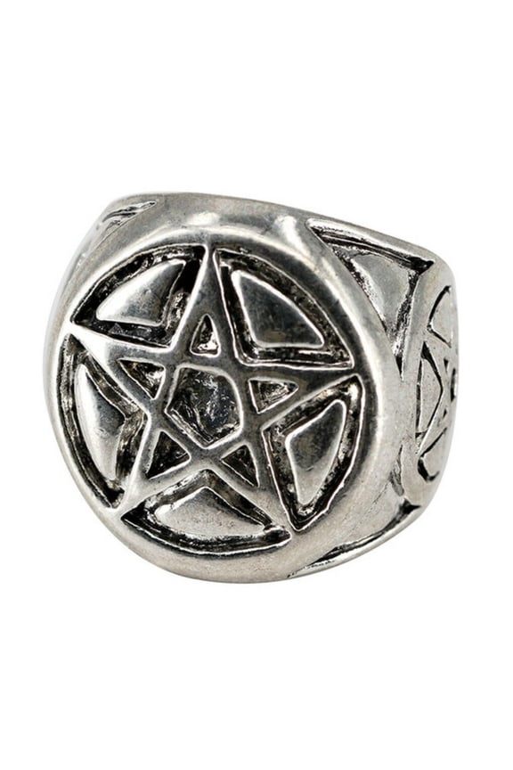 Supernatural Pentagram Symbol Metal Adult Size Statement Ring Size 8
