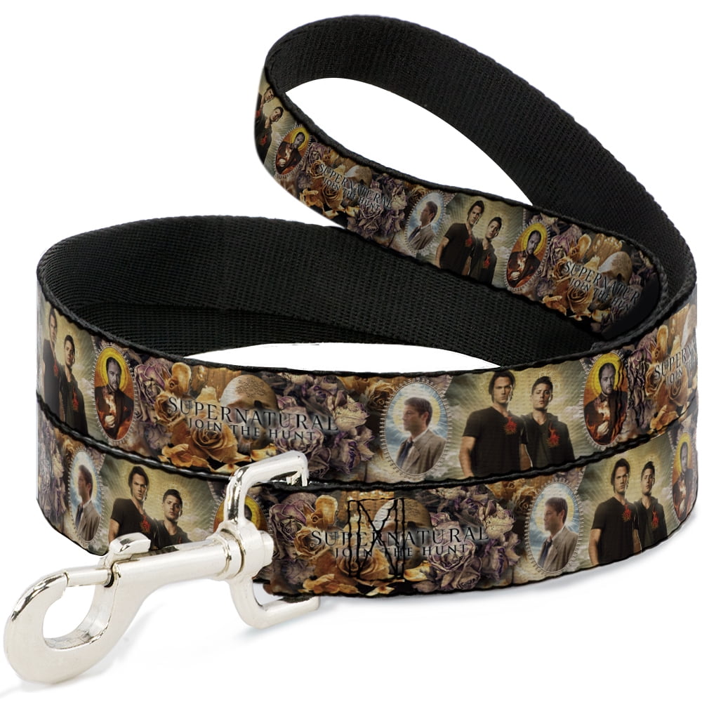 Supernatural Pet Leash, Dog Leash, Supernatural Character Saintly Icons Skull Roses, 4 Feet Long 1.0 Inch Wide