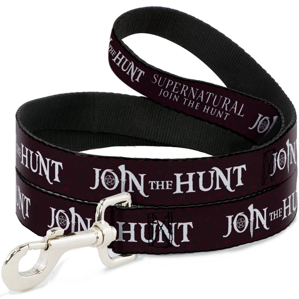 Supernatural Pet Leash, Dog Leash, Supernatural Join the Hunt Symbols Scattered Reds White, 6 Feet Long 1.0 Inch Wide