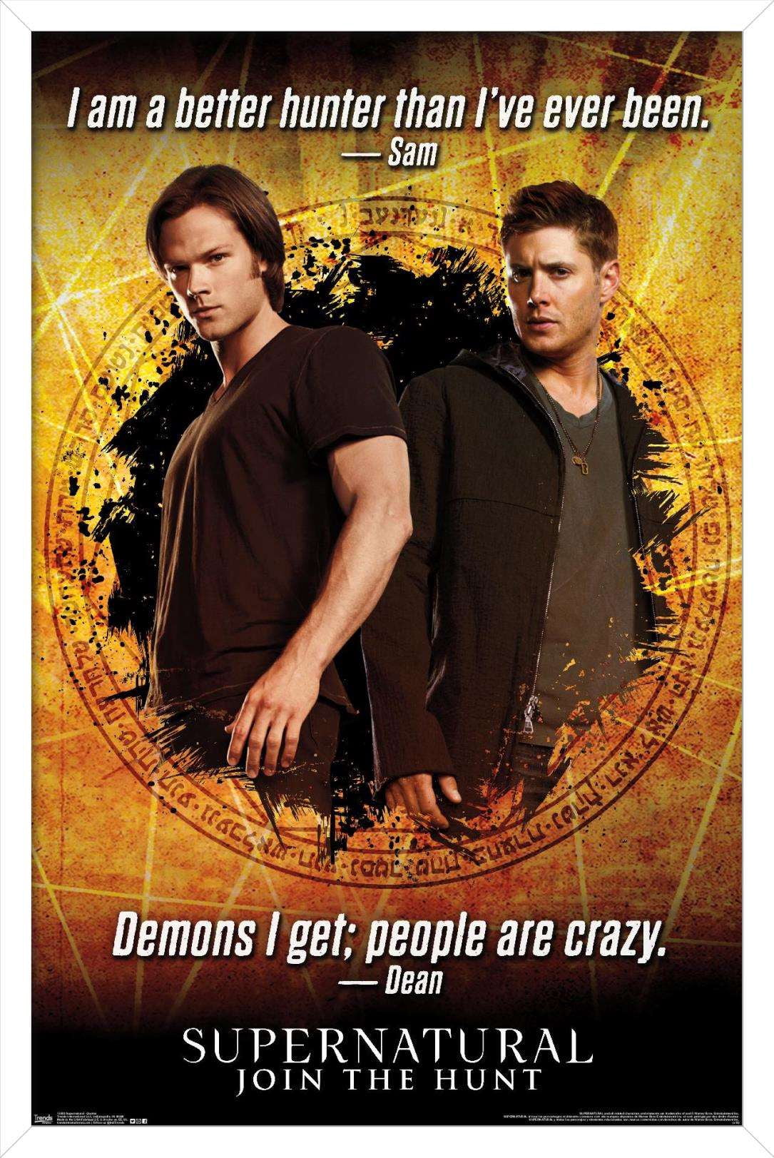 Supernatural - Quotes Wall Poster, 14.725" x 22.375", Framed