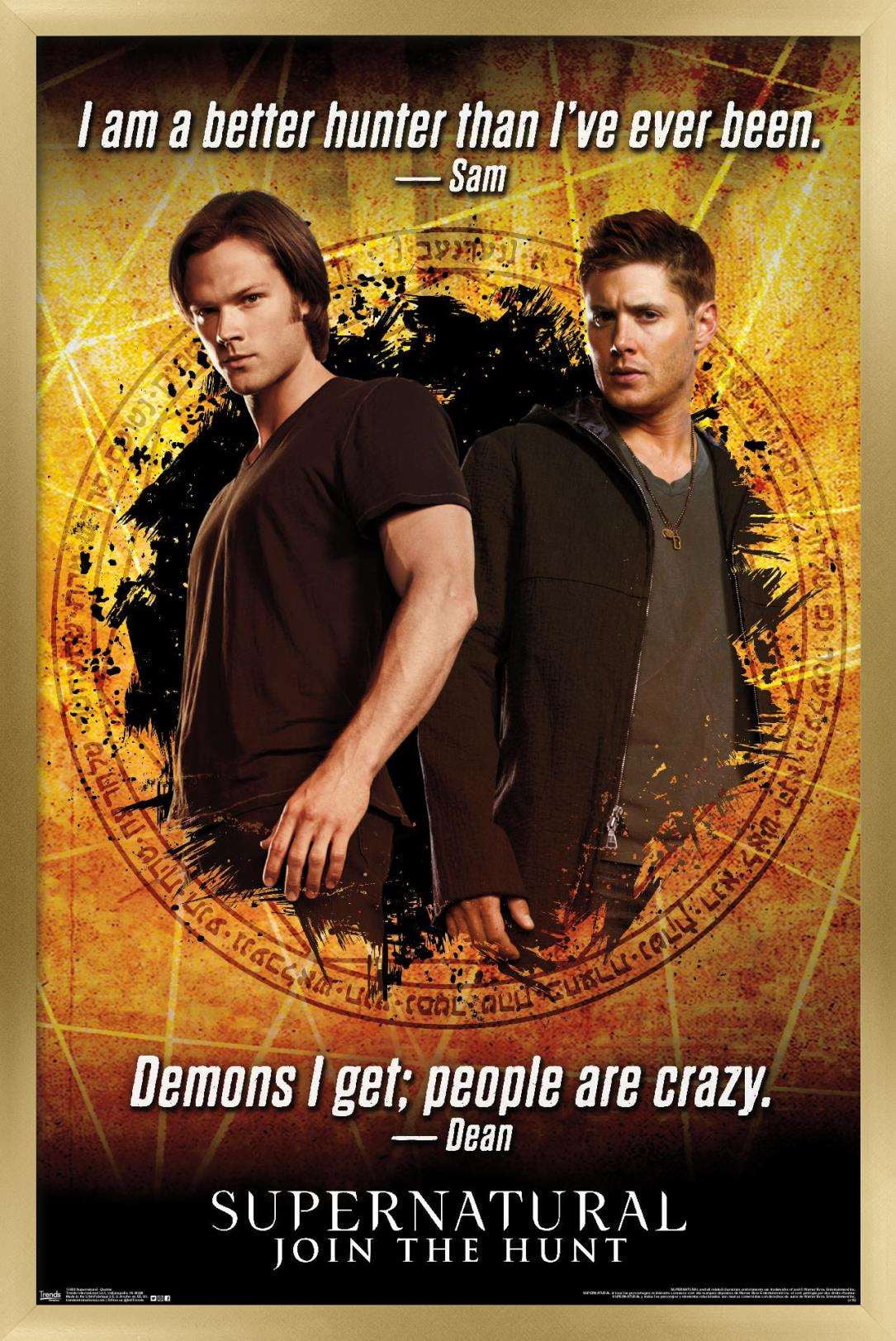Supernatural - Quotes Wall Poster, 14.725" x 22.375", Framed
