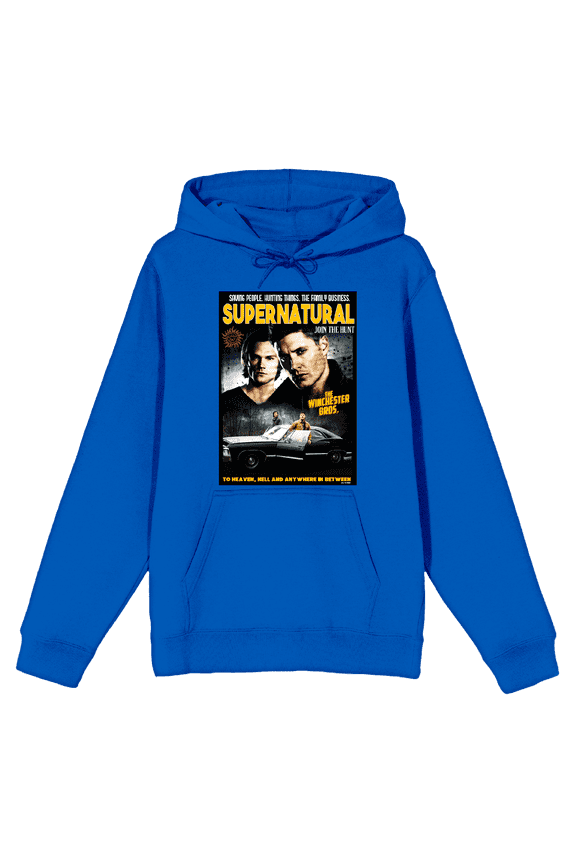Supernatural Sam & Dean Poster Art Long Sleeve Unisex Adult Hooded Sweatshirt-Medium