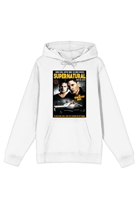Supernatural Sam & Dean Poster Art Long Sleeve Unisex Adult Hooded Sweatshirt-XL