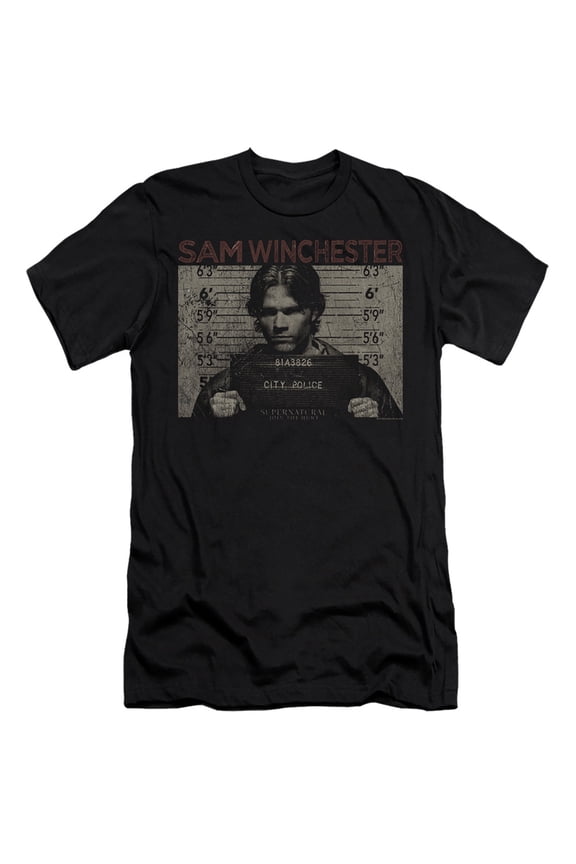 Supernatural - Sam Mug Shot - Premium Slim Fit Short Sleeve Shirt - Medium