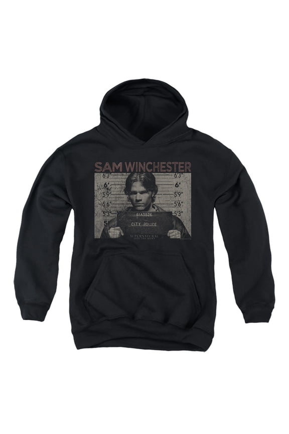 Supernatural - Sam Mug Shot - Youth Hooded Sweatshirt - Large