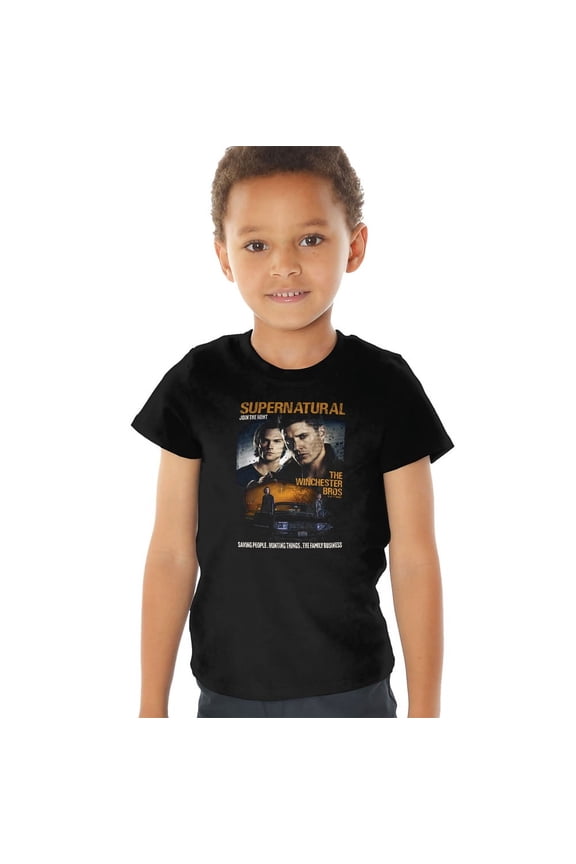 Sam and Dean Poster Kids T Shirt (3) for Toddler Boys and Girls, Black