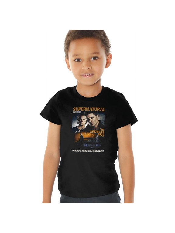 Sam and Dean Poster Kids T Shirt (4) for Toddler Boys and Girls, Black