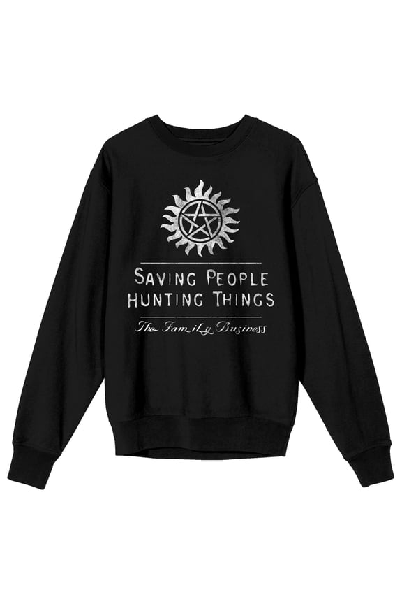 Supernatural Saving People Hunting Things Men's Black Long Sleeve Shirt-X-Large