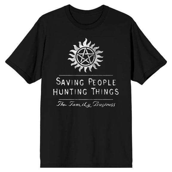 Supernatural Saving People Hunting Things Men's Black T-shirt-Medium