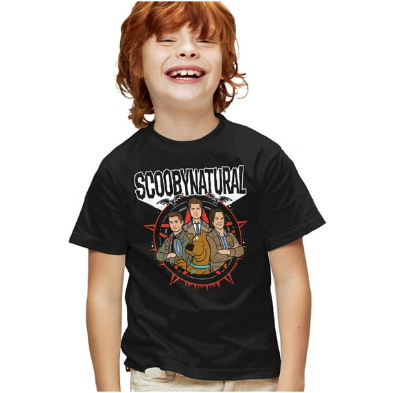 Supernatural Scoobynatural Kids T Shirt for Youth Boys and Girls, Black, X-Large