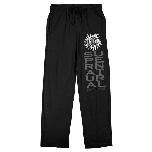 Supernatural Show Title Men's Black Sleep Pajama Pants-Small