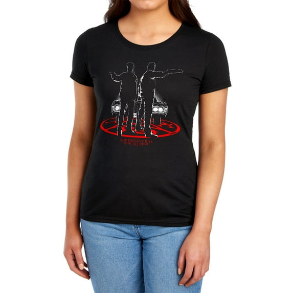 Supernatural Silhouettes Women's T Shirt (X-Large) Black