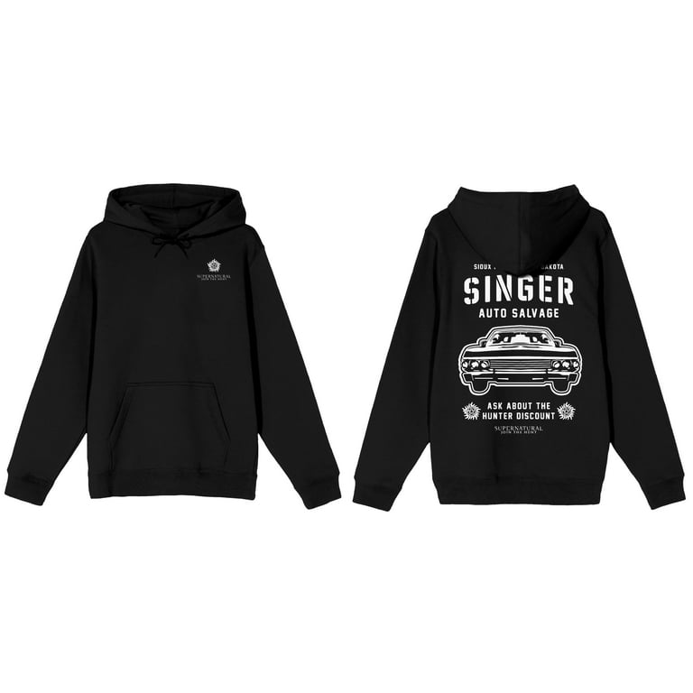 Supernatural Singer Auto Salvage Join the Hunt Men s Black Sweatshirt Small