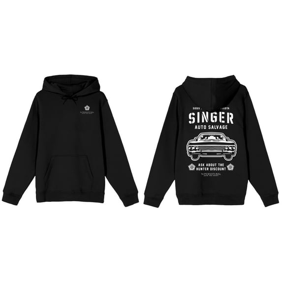 Supernatural Singer Auto Salvage Join the Hunt Men's Black Sweatshirt-X-Large