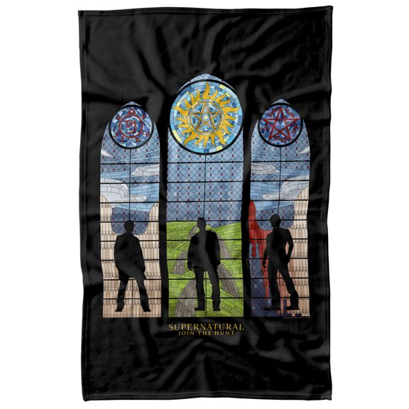Supernatural Stained Glass Fleece Blanket 36' x 58'