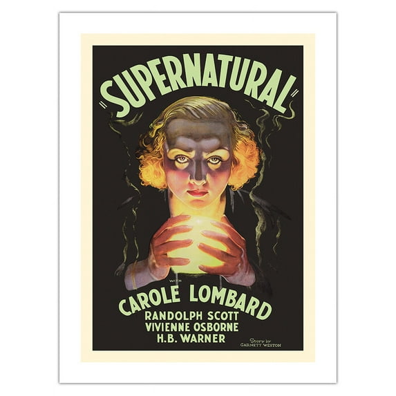 Supernatural - Starring Carole Lombard - Vintage Horror Film Movie Poster by Vincent Trotta & Maurice Kallis c.1933 - Bamboo Fine Art 290gsm Paper (Unframed) 12x16in