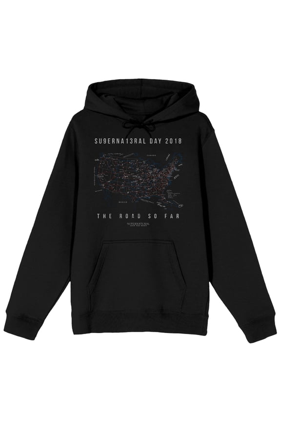 Supernatural Superna13ral Day 2018 The Road So Far Long Sleeve Black Adult Sweatshirt-4XL