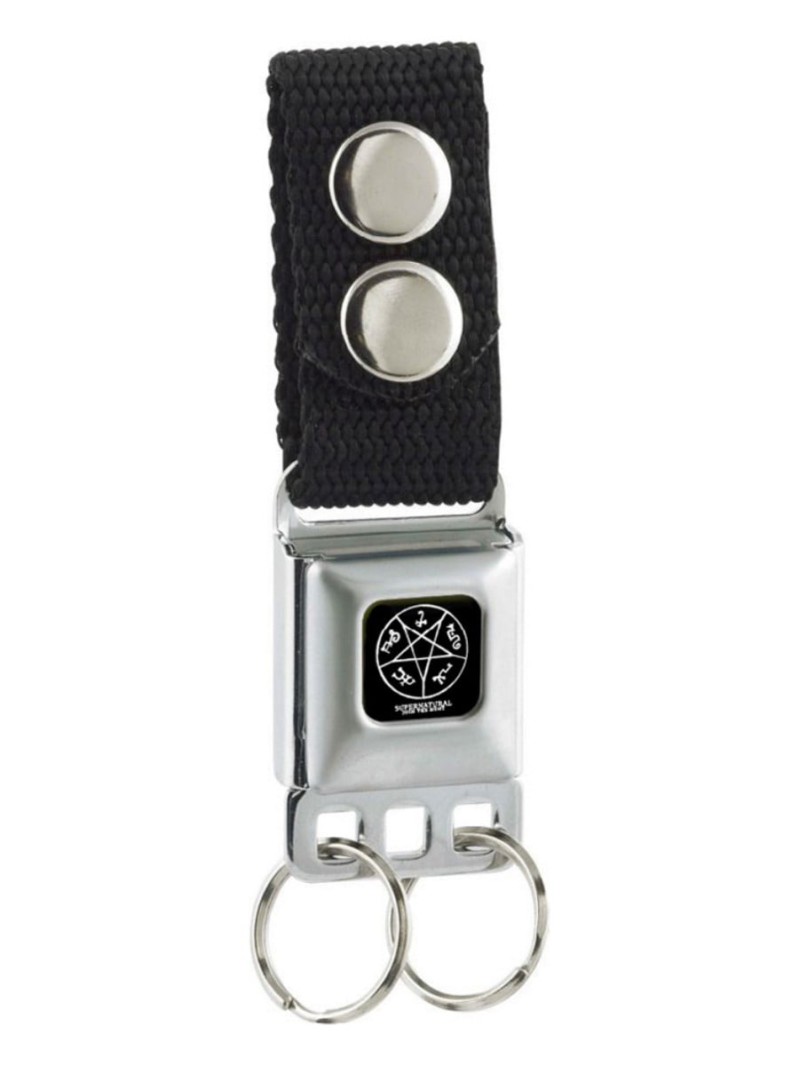 Keychain - Rectangle - Demon Trap - Leather Keychain - Rectangle - Demon Trap - Leather