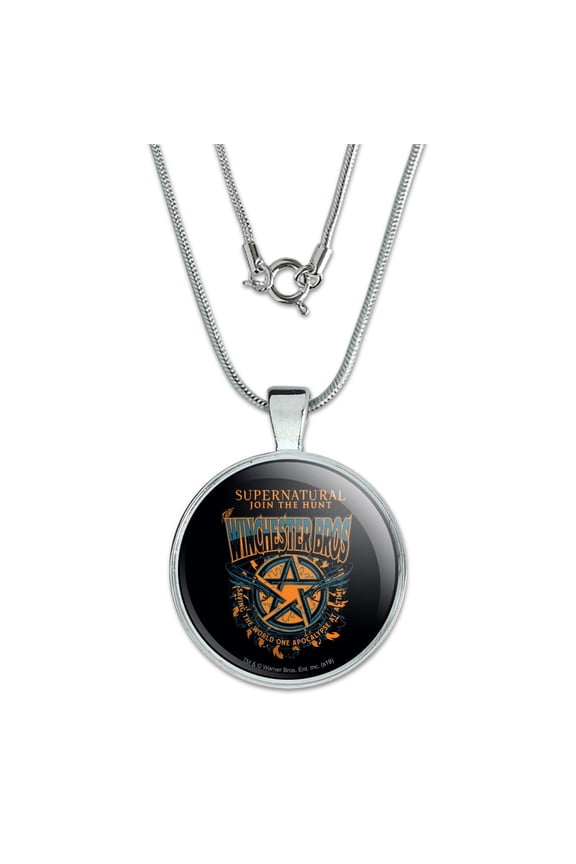 Supernatural The Winchester Bros 1" Pendant with Sterling Silver Plated Chain