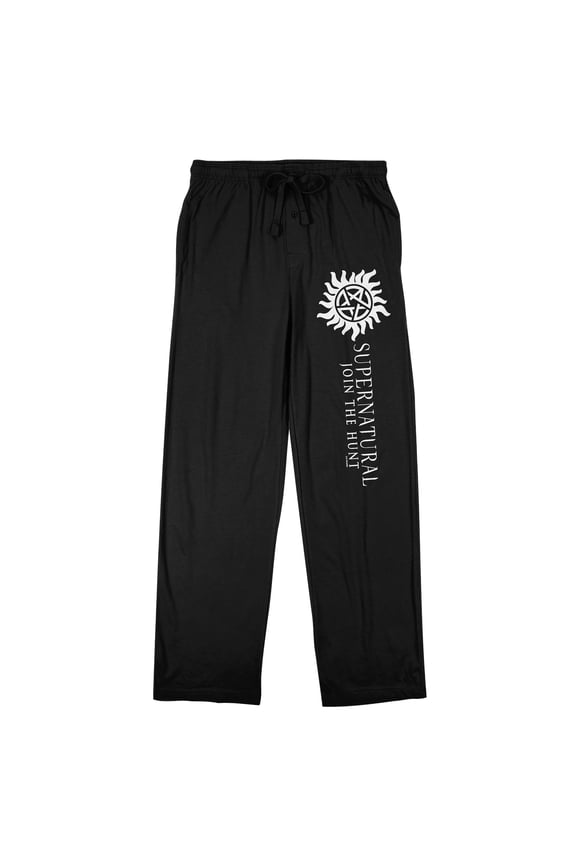 Supernatural Title Logo Men's Black Sleep Pajama Pants-XL
