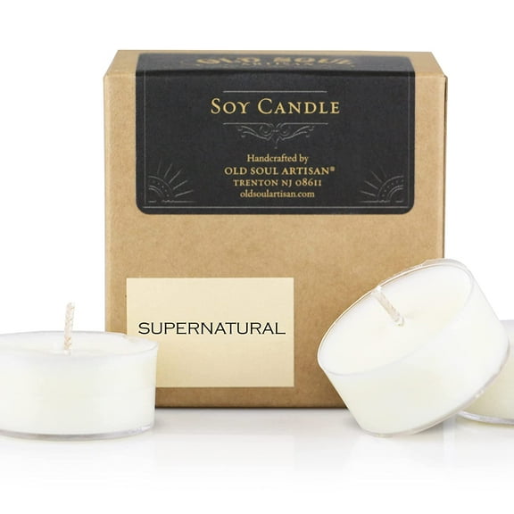 Supernatural - Unscented Soy Tea Light Candles Handmade Vegan Bulk Altar Home Decor - 100 Count Box