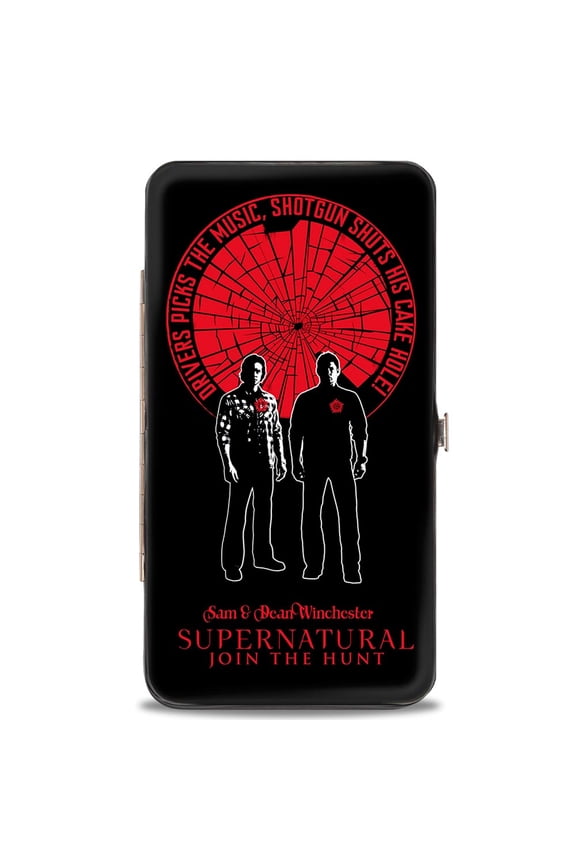 Supernatural Wallet, Hinged, Sam Dean Winchester Driver Picks the Music Shattered Glass, Vegan Leather
