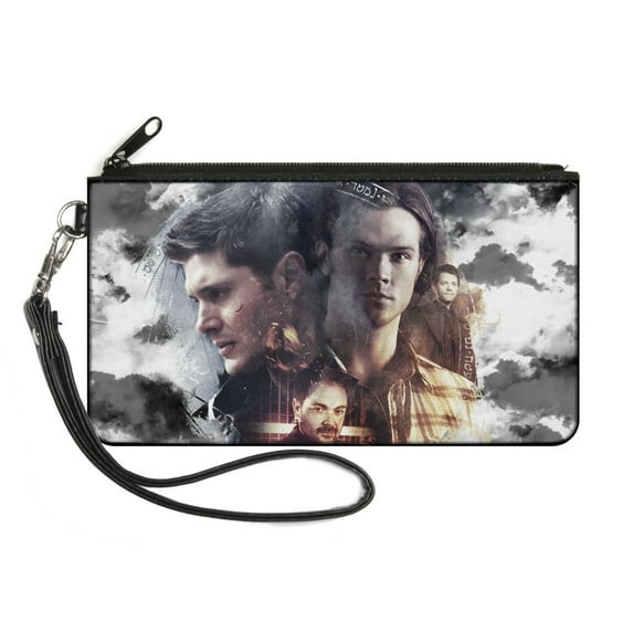 Supernatural Wallet, Zip Pouch, Supernatural Character Poses Clouds Grays Full Color, Canvas