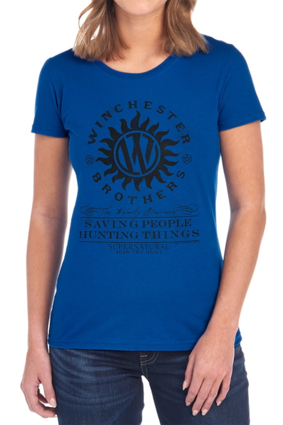 Supernatural Winchester Anti Possession Women's T Shirt, Royal, Small