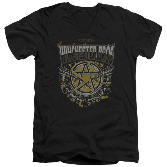 Supernatural - Winchester Bros - Slim Fit V Neck Shirt - Large