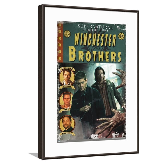 Supernatural - Winchester Brothers Canvas Wall Poster, 14.725" x 22.375"