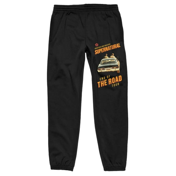 Supernatural Winchester Brothers End of the Road Tour Men's Black Graphic Jogger Pants-Medium