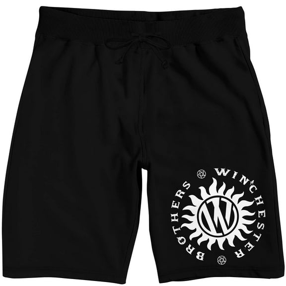 Supernatural Winchester Brothers Men's Black Sleep Pajama Shorts-Small