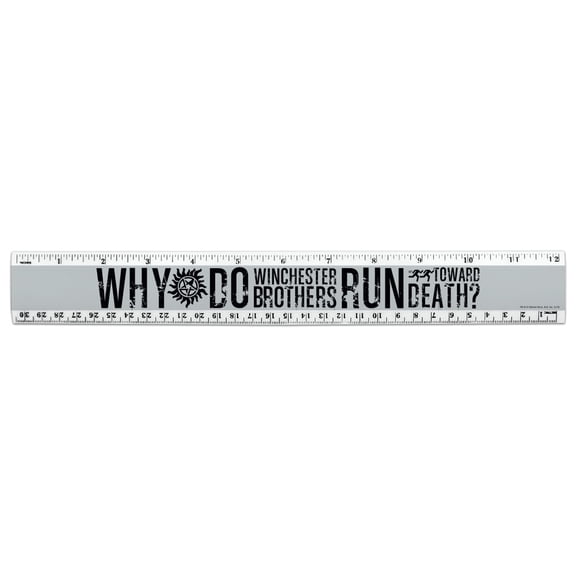 Supernatural Winchesters Run Toward Death 12 Inch Standard and Metric Plastic Ruler