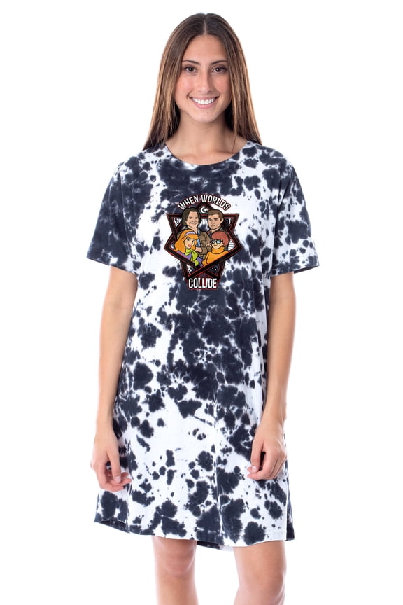 Supernatural Womens' Scoobynatural Worlds Collide Nightgown Pajama Shirt