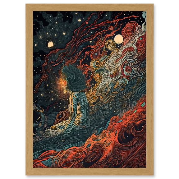 Supernova Cosmic Deity Concept Art Illustration Artwork Framed Wall Art Print A4