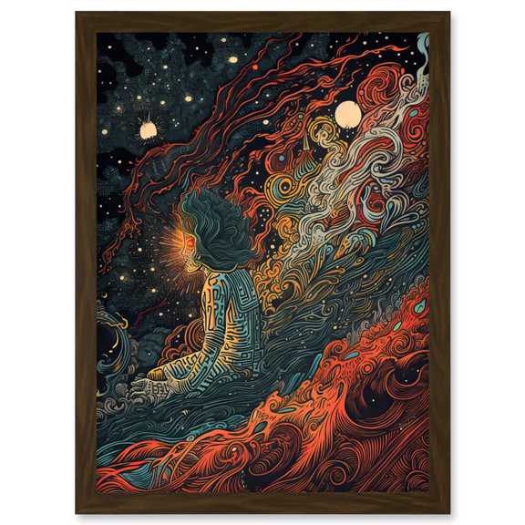 Supernova Cosmic Deity Concept Art Illustration Artwork Framed Wall Art Print A4