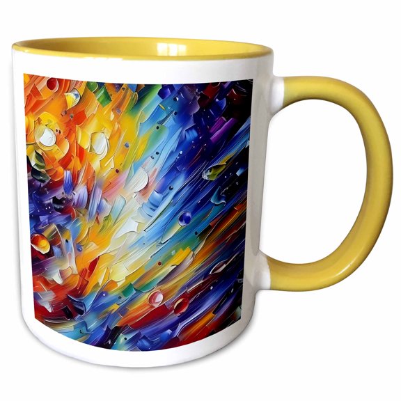 3drose, Supernova Explosion. Deep Space Abstract Art. Colorful Gift, Charm, 11oz Two-tone Yellow Mug